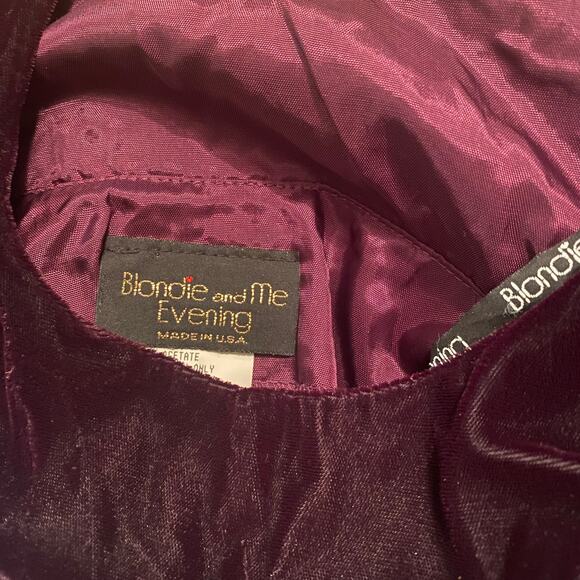 Vintage Purple 90s Y2K Satin Velvet Cutout Rhinestone Low Back Mini Prom Dress - Picture 7 of 7